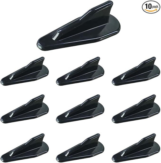 10PCS Rear Diffuser Car Shark Fin Spoiler Kit, Black Mini Spoiler Roof Wing, Auto Rear Tail Wing Compatible with Air Vortex Generator, Universal Car Decoration Accessories (Black)