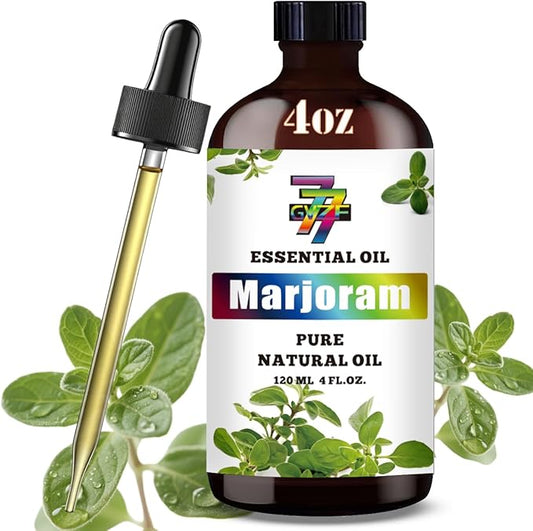 Marjoram Essential Oil - GV77ZF Marjoram Oils for Diffusers, Humidifiers, DIY Candles, Soap, Cleaning, Home, Office, Yoga, Massage, Gifts - 4 fl oz (120 ml)