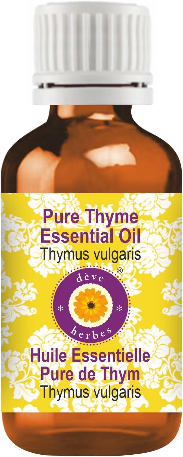 Deve Herbes Pure Thyme Essential Oil (Thymus vulgaris) Steam Distilled 2ml (0.06 oz)