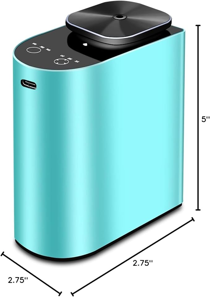 Waterless Essential Oil Diffuser，4000 mAh Large Battery, max 120ml Capacity, Suitable for Hotels, Large Rooms, Offices, bedrooms，Aluminum Alloy Desktop Scent Diffuser (Blue)