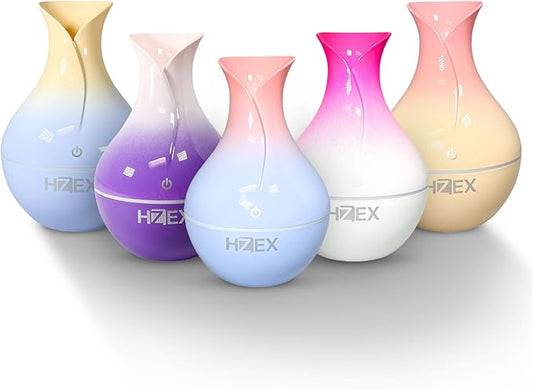 HZEX Spiral Essential Oil Diffuser with 7 Color Changing Lights and 5V USB Cable for Home Office, 130ml Mist Humidifier Silent Aroma Diffusers, Variant Colors (Twist)