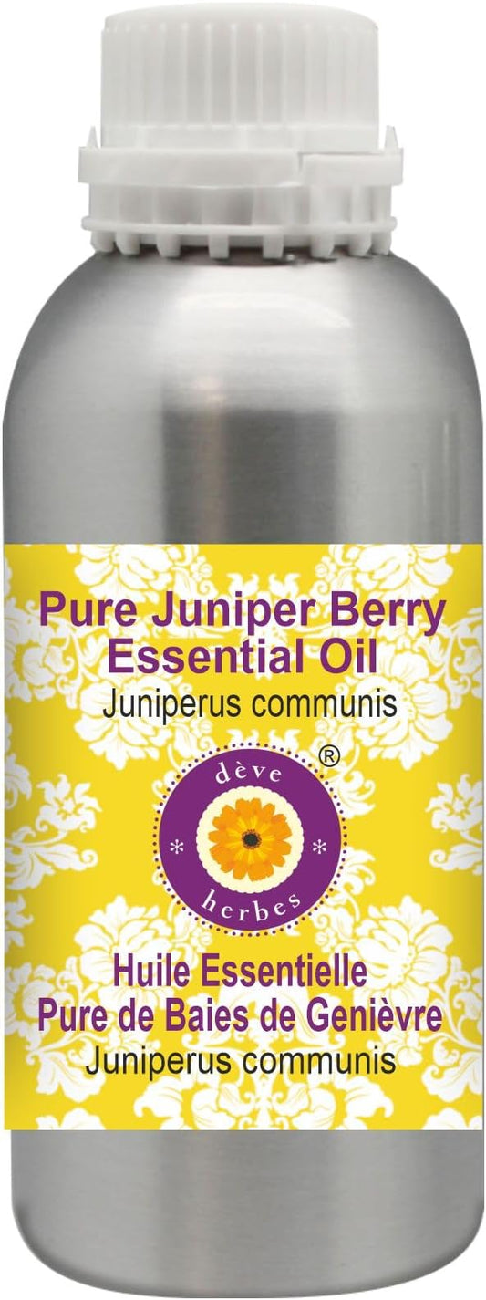 Deve Herbes Pure Juniper Berry Essential Oil (Juniperus communis) Steam Distilled 1250ml (42 oz)
