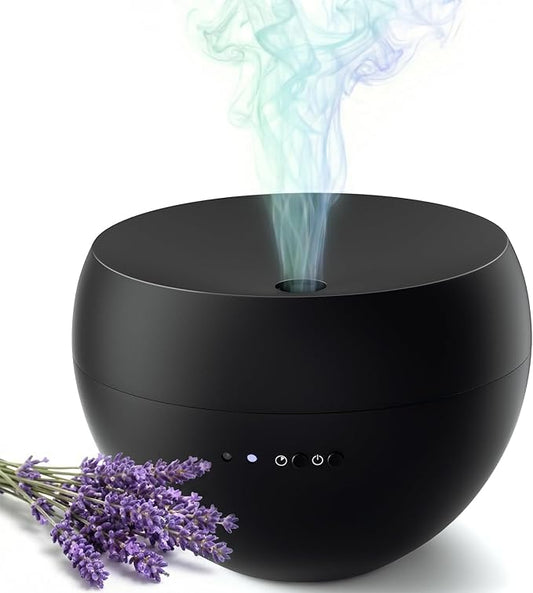 Essential Oil Diffuser, Small Ultrasonic Aromatherapy Diffuser with Auto-Off Function, Cool Mist Humidifier with 2 Modes, Fragrance Aroma Diffuser for Bedroom, Home Scent Diffuser 100ml (Black)