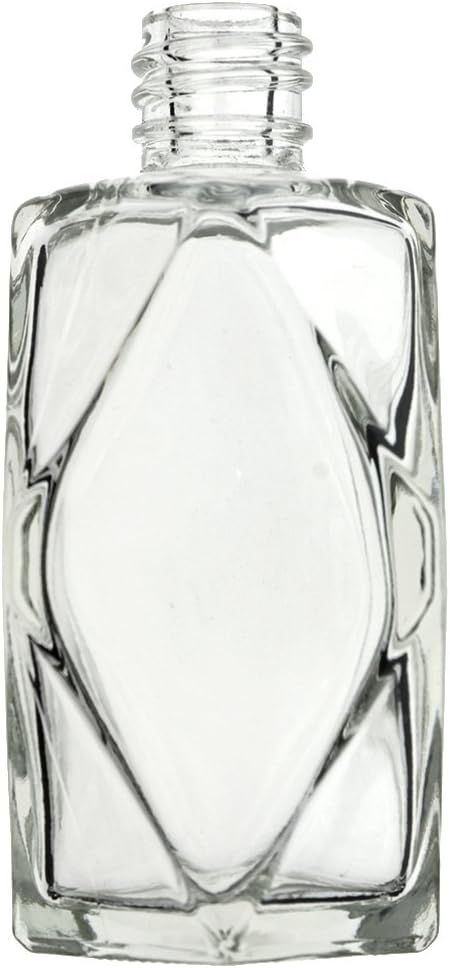 72-PIECE DIAMOND CUT 2 OZ 60ML EMPTY REFILLABLE CLEAR GLASS BOTTLES (Perfume, Essential Oils, Aromatherapy, Travel Kit)