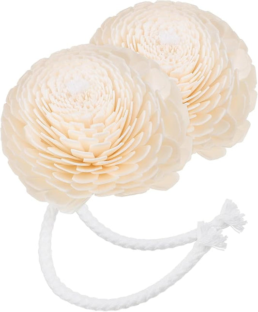 GANAZONO Small Aromatherapy Diffuser Flowers 2pcs Artificial Cotton Rope Fragrance Bottle Flower Heads Home Use Essential Oil Diffuser Replacements for Home Decor