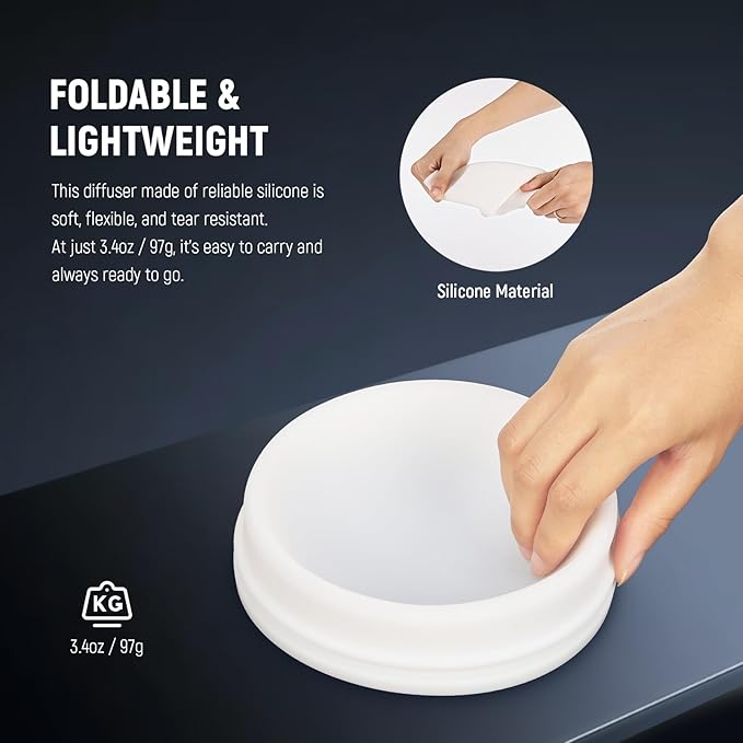 NEEWER COB Light Diffuser for MS60/150 Reflector, Silicone Diffuser, Soft Lighting Accessory for Dedicated Reflector of NEEWER MS60 MS60B MS60C MS150 MS150B MS150C LED Video Lights, CRS8