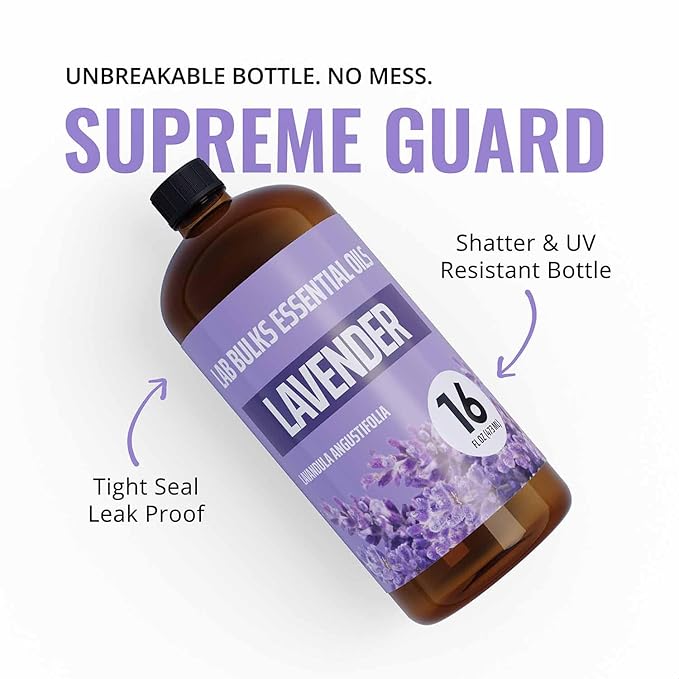 Lab Bulks Essential Oil (2-Pack) Lavender Essential Oil for Diffusers, Candles, Hair, Spray, Home – 16 oz Bulk