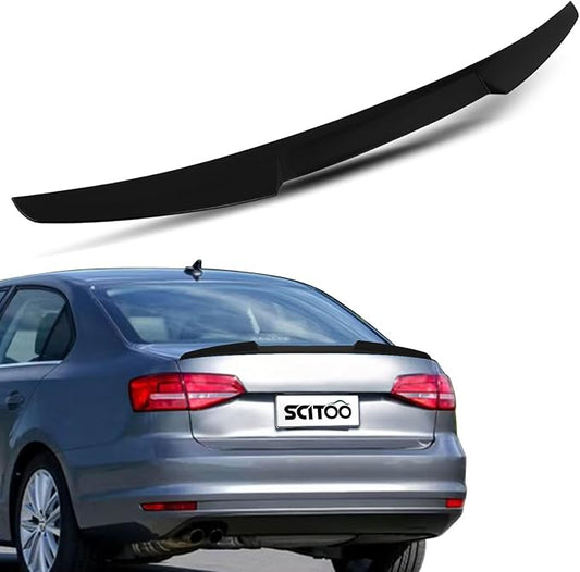 SCITOO Glossy Black Stickers Spoiler Wing Body Kit Compatible with 2012-2018 for Volkswagen for Jetta Rear Trunk Spoiler Wing Splitter Chin Exterior Diffuser
