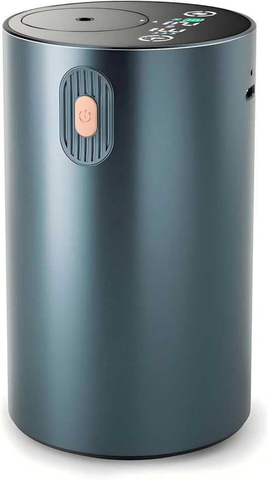 JUANANIUG Waterless Essential Oil Diffuser Rechargable: Portable Aromatherapy Diffuser for Car and Home - 4 Concentration Adjustments and Timers - Gift for Valentine’s Day (Gray)