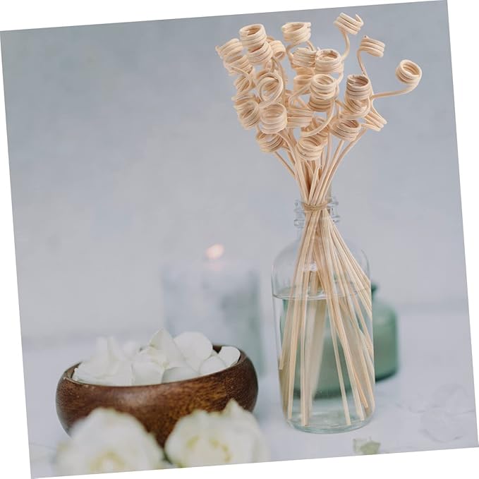 Ipetboom Rattan Aroma Diffuser Sticks Natural Wood Color Reeds for Home Air Purification and Fragrance Decorative Aromatherapy Replacement for Essential Oil Diffusers