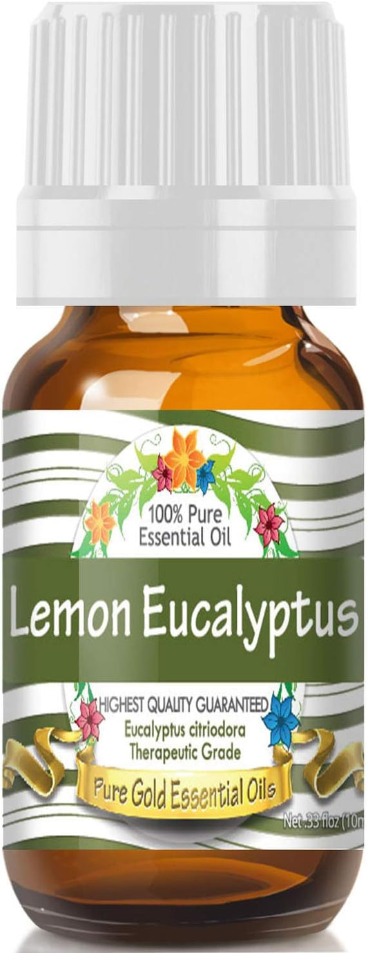 Pure Gold Essential Oils - Lemon Eucalyptus Essential Oil - 0.33 Fluid Ounces