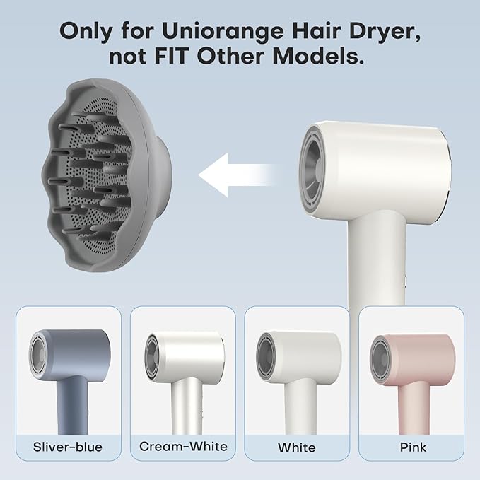 Magnetic Diffuser Only Designed for Uniorange Hair Dryer, not FIT Other Models. Professional Magnetic Styling Tool for Curly & Wavy Hair, Anti-Frizz & Quick Drying Diffuser for Natural Textured Hair