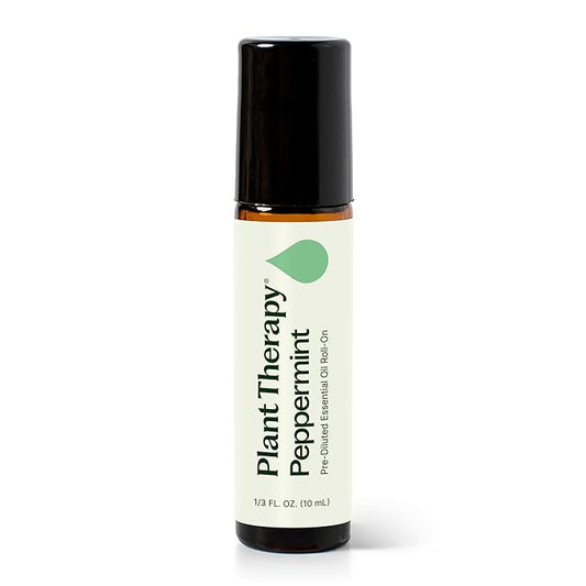 Plant Therapy Peppermint Essential Oil, 10 mL (1/3 oz), Pre-Diluted Roll-On for On-The-Go Convenience, Fresh Peppermint Scent, Great for Cooling, Easing Tension, and Uplifting Your Mood