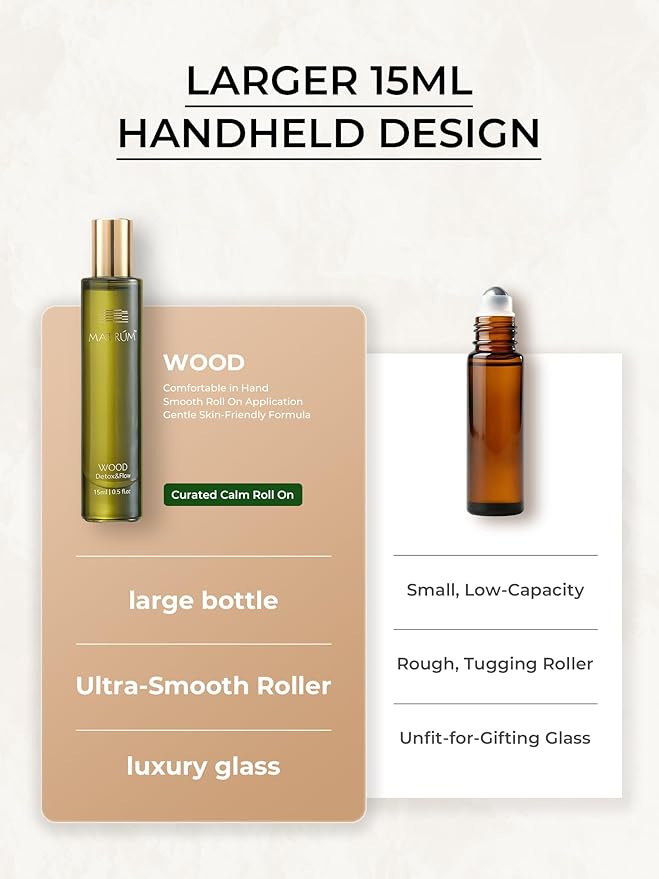 Stress Relief Essential Oil Roll-On, Calming Aromatherapy Roller for Anxiety Support, Botanical Blend with Pine, Lavender & Sandalwood, Portable Wellness Ritual, 15ml