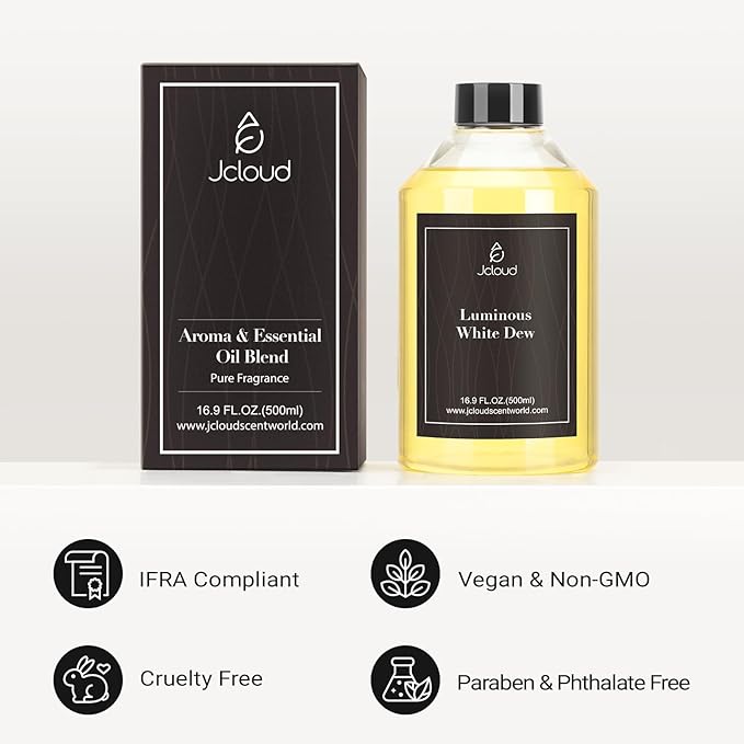 JCLOUD Smart Scent Air Machine 1000ML, Hotel Scent Diffuser Cover Up to 4500 Sq. Ft., White & Luminous White Dew Diffusers Oil 500ML - Inspired by The Westin Hotel Scent