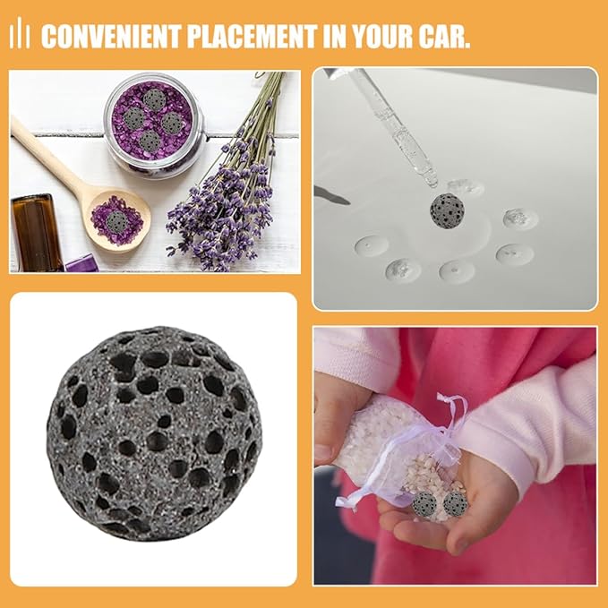 33pcs Volcanic Rock Aromatherapy Diffuser Stones Black Natural Lava Stone Decoration Car Essential Oil Fragrance Diffuser Accessories