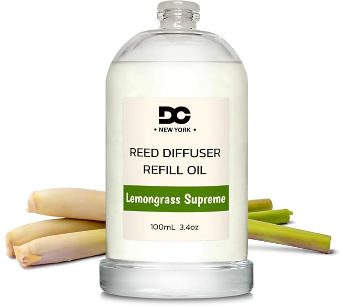 Daniella's Candles Lemongrass Supreme Reed Diffuser Refill Oil, 3.4oz/100ml, Premium Fragrance Oil, Home Fragrance, Long Lasting, Oil for Reed Diffusers