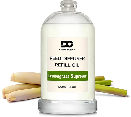 Daniella's Candles Lemongrass Supreme Reed Diffuser Refill Oil, 3.4oz/100ml, Premium Fragrance Oil, Home Fragrance, Long Lasting, Oil for Reed Diffusers