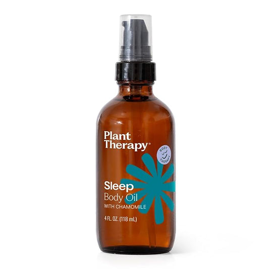 Plant Therapy Sleep Body Oil with Chamomile 4 oz Promotes a Good Night's Rest, Calms a Restless Mind & Body, Softens & Nourishes Skin