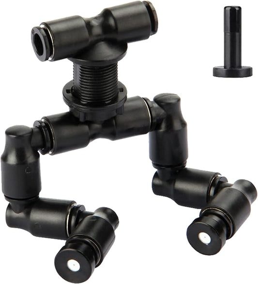 Reptile Mister Nozzles - T Double Misting Assembly, 1/4'' Misting Nozzles for Terrarium, Paludarium, Vivarium, Plants, Amphibians, and Reptile Tanks