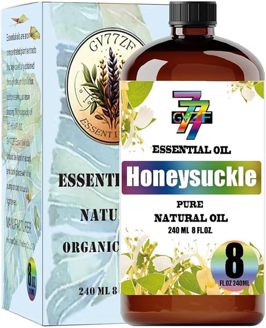 Honeysuckle Essential Oil - GV77ZF Honeysuckle Oils for Diffusers, Humidifiers, DIY Candles, Soap, Cleaning, Home, Office, Yoga, Massage, Gifts - 8 fl oz (240 ml)