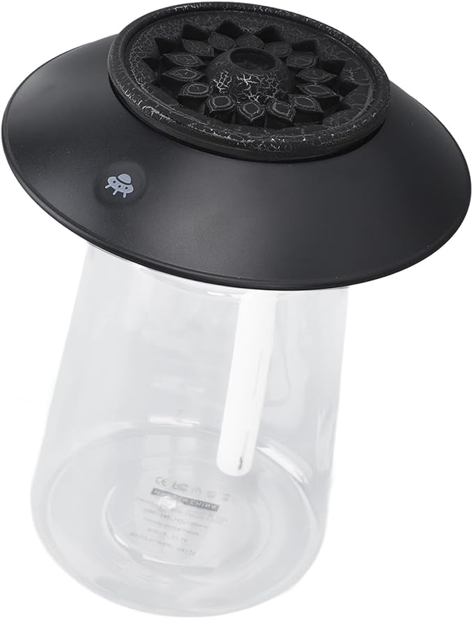 Mushroom Shape Humidifier Diffuser, 760ml Rechargeable Essential Oil Diffuser with Dual Mist Modes, Ultrasonic Air Humidifier for Bedroom Office Home Decoration (Black)