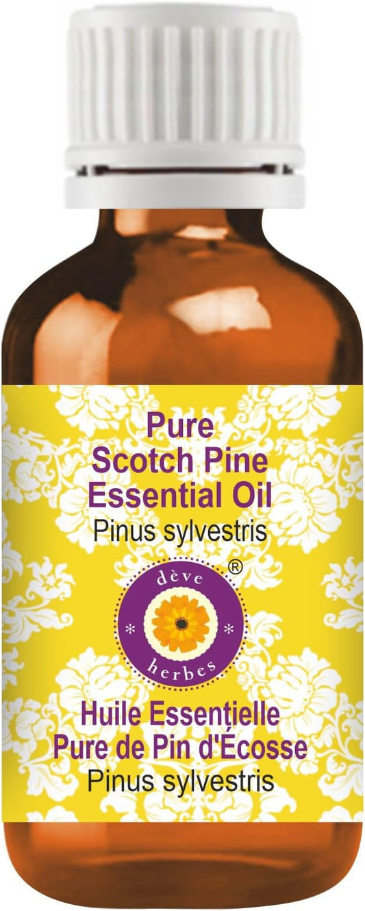 Deve Herbes Pure Scotch Pine Essential Oil (Pinus sylvestris) Steam Distilled 10ml (0.33 oz)