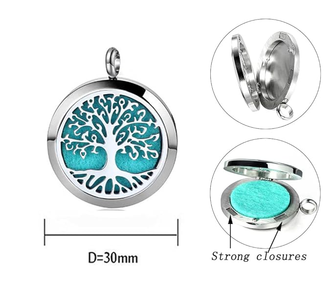 Aromatherapy Essential Oil Diffuser Necklace Stainless Steel lnspirational Locket Pendant（Butterfly）