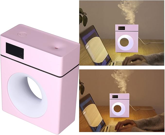 500ml Pink Car Aromatherapy Humidifier USB Powered Mist Diffuser for Home Office Bedroom Large Capacity Essential Oil Diffuser with Night Light Durable ABS Material