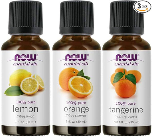 Now Foods 3-Pack Variety of Now Essential Oils Citrus Blend - Orange, Tangerine, Lemon