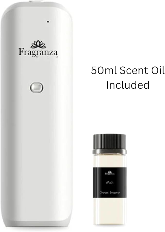 Siena Waterless Diffuser by Fragranza613 | Bluetooth, Up to 1,000 sq ft Coverage, Whisper-Quiet, Elegant Design, Kid & Pet Safe, 50 mL Oil Included (Black)