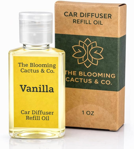 Car Diffuser Oil Refill 1 oz – Essential Oil Car Air Freshener Refill for Hanging Car Diffuser, Long Lasting Fragrance Oil, Phthalate Free, Multiple Scents. | Vanilla