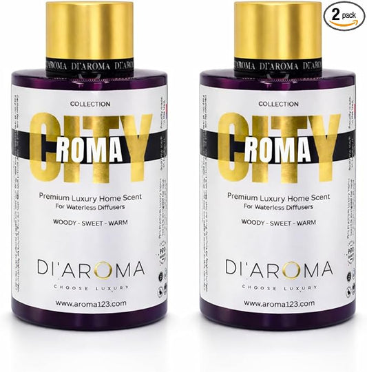 Di'Aroma Roma Aroma Oil BlendPack of 2 Plastic Purple Bottle 120ml, City Collection, Diffuser Aroma Oil Blends, Waterless Diffuser, Made in USA (Pack of Two 120ml, Roma)
