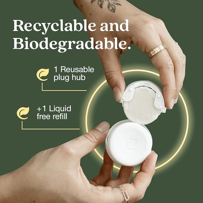 Enviroscent Non-Toxic Air Freshener Plug Hub® Warmer Refillable Kit - Refillable Plug-in Air Freshener - Home Fragrance Lasts Up to 45 Days - Mother’s Day Gift for Mom - Lemon Leaf & Thyme Scent