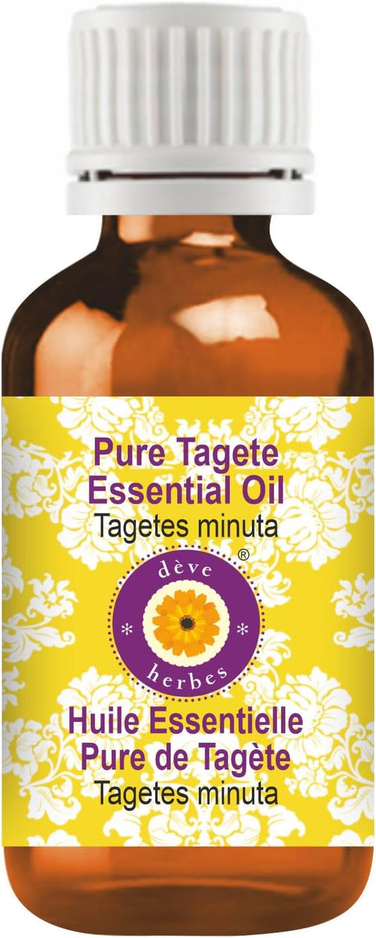 Deve Herbes Pure Tagete Essential Oil (Tagetes minuta) Steam Distilled 5ml (0.16 oz)