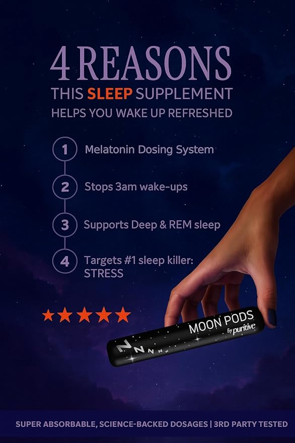 Melatonin Diffuser for Sleep Support – Natural Sleep Aid & Stress Relief – Nicotine-Free, Non-Habit Forming – Reusable & Portable Melatonin Diffuser – Peppermint Aroma – 20ml