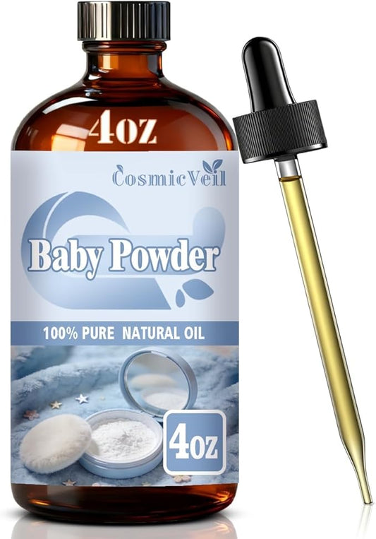 Baby Powder Fragrance Oil 4 Fl Oz (120Ml) Essential Oil for Aroma Diffuser,Humidifier,Home Fragrance,Spa,Cleaning,Body Care,Massage,Yoga,DIY Candle