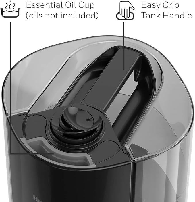 Honeywell Dual Comfort Cool + Warm Mist humidifier. Humidifier for Bedroom, Office, Living Room and Home. Provides Temporary Relief from Dry air discomforts - Black, HWC775B