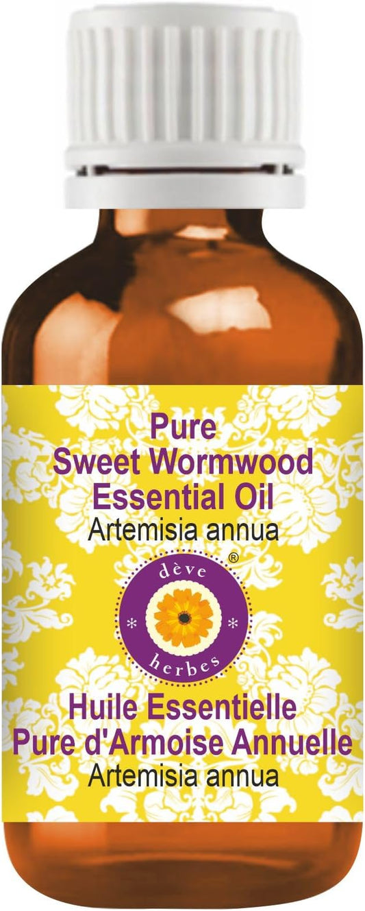 dève herbes Sweet Wormwood Essential Oil (Artemisia annua) Pure | Non-Sticky | Non-Greasy | Lightweight | Men & Women | All Skin Types | Steam Distilled 50ml (1.69 oz)