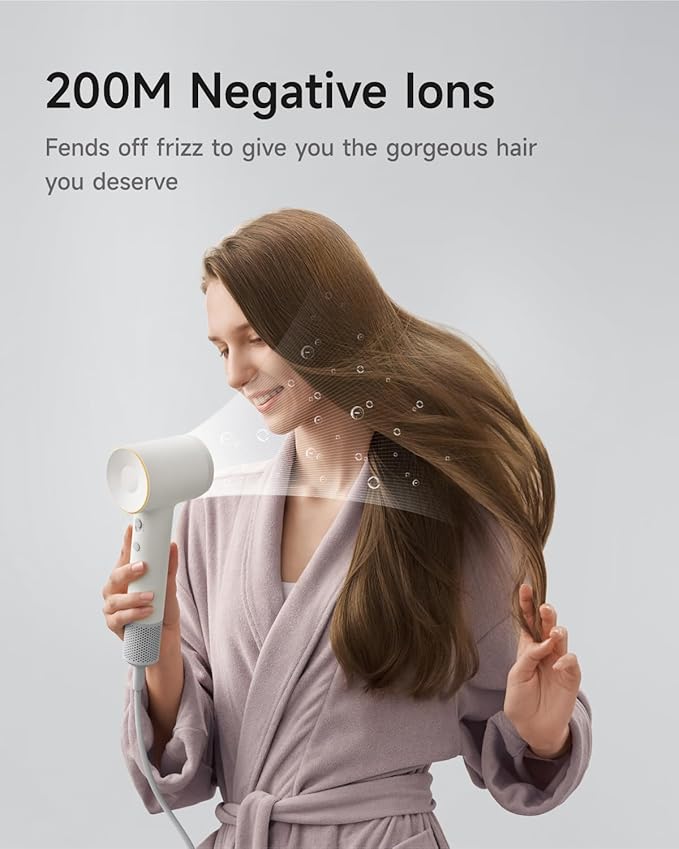 Laifen Hair Dryer SE 2, 200 Million Negative Ionic Blow Dryer with Child Mode and 108,000 RPM Brushless Motor, Fast Drying High-Speed Low Noise Hairdryer with Magnetic Attachments, HD130, Mothers Day