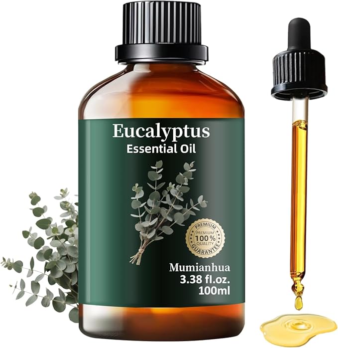 Eucalyptus Essential Oil,Pure Eucalyptus Oil for Outdoor Shield, Patio & Garden Protection, Mumianhua Natural Spray Blends for Diffuser, Outdoor Freshness, Unwanted Distractions, Skin, Hair 3.38 Fl Oz