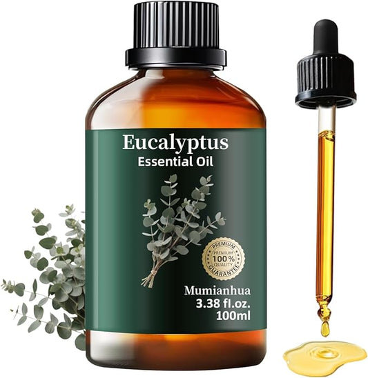 Eucalyptus Essential Oil,Pure Eucalyptus Oil for Outdoor Shield, Patio & Garden Protection, Mumianhua Natural Spray Blends for Diffuser, Outdoor Freshness, Unwanted Distractions, Skin, Hair 3.38 Fl Oz