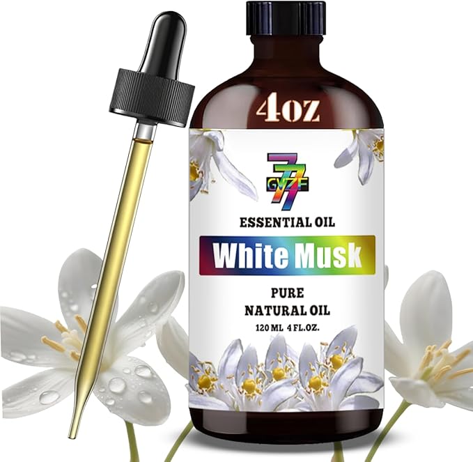 White Musk Essential Oil - GV77ZF White Musk Oils for Diffusers, Humidifiers, DIY Candles, Soap, Cleaning, Home, Office, Yoga, Massage, Gifts - 4 fl oz (120 ml)