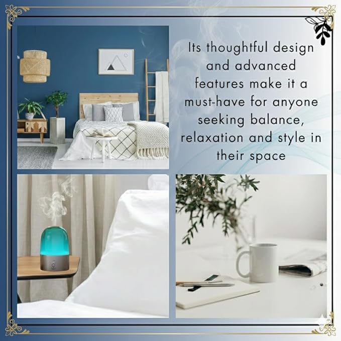 G’s Breeze Smart Diffuser with Refill – Bluetooth & Wi-Fi App Control, Gradient LED Lighting, Adjustable Scent Intensity, 24 Hour, Aromatherapy Diffuser for Home & Office - Dark Chocolate & Strawberry