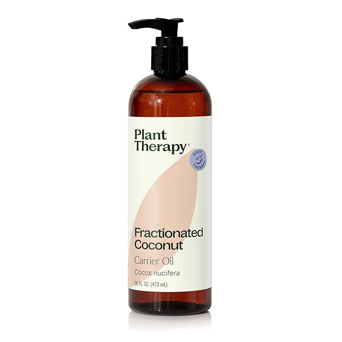 Plant Therapy Fractionated Coconut Oil for Skin, Hair, Body, Face, Diluted Essential Oils, 100% Pure, Natural Moisturizer, Massage & Aromatherapy for Men and Women Liquid Carrier Oil 16 oz