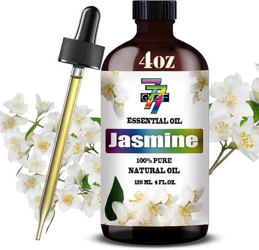 Jasmine Essential Oil - GV77ZF Jasmine Oils for Diffusers, Humidifiers, DIY Candles, Soap, Cleaning, Home, Office, Yoga, Massage, Gifts - 4 fl oz (120 ml)