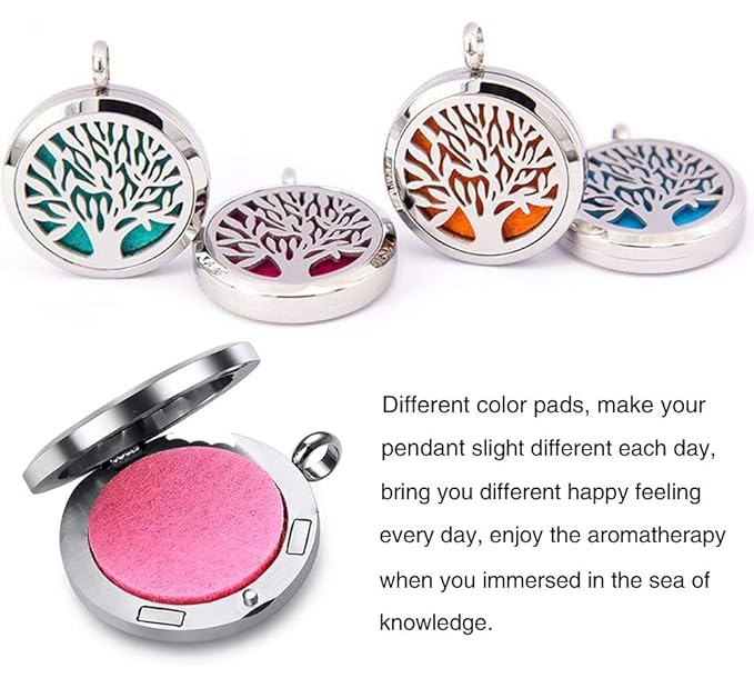Aromatherapy Essential Oil Diffuser Necklace Stainless Steel lnspirational Locket Pendant（Heart）