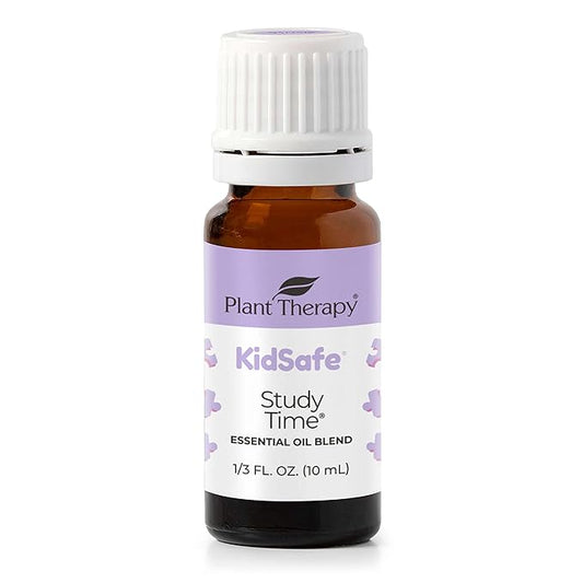 Plant Therapy KidSafe Study Time Essential Oil Blend 10 mL (1/3 oz), 100% Pure, Undiluted, Aromatherapy for Focus, Mind Calming, Concentration Blend for Kids