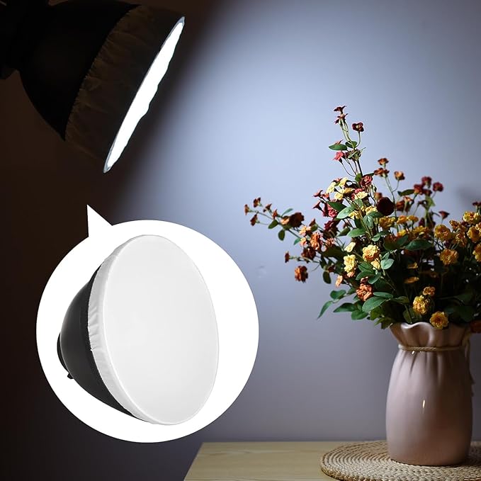7" Standard Reflector Lamp Shade Dish Diffuser with 60° Honeycomb Grid for Bowens Mount Studio Strobe Flash Light Speedlite (with Soft Cloth)