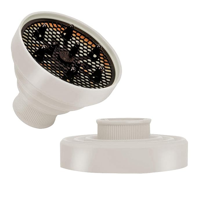 WAJIAYON Universal Collapsible Hair Dryer Diffuser Attachment-Foldable Portable Travel and Easy Storage Hair Diffuser Fit Most Hair Dryers with Nozzle Diameter D-1.575Inch to 1.968 Inch (4-5cm)- Stone